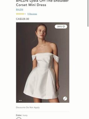BHLDN White One-Shoulder Corset Mini Dress